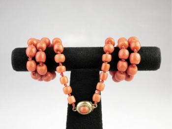 Coral Necklace - gold, coral - 1915